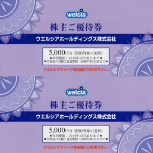 ウエルシア 株主優待券 500円券×20枚 / 2019年12月31日まで ウエルシア