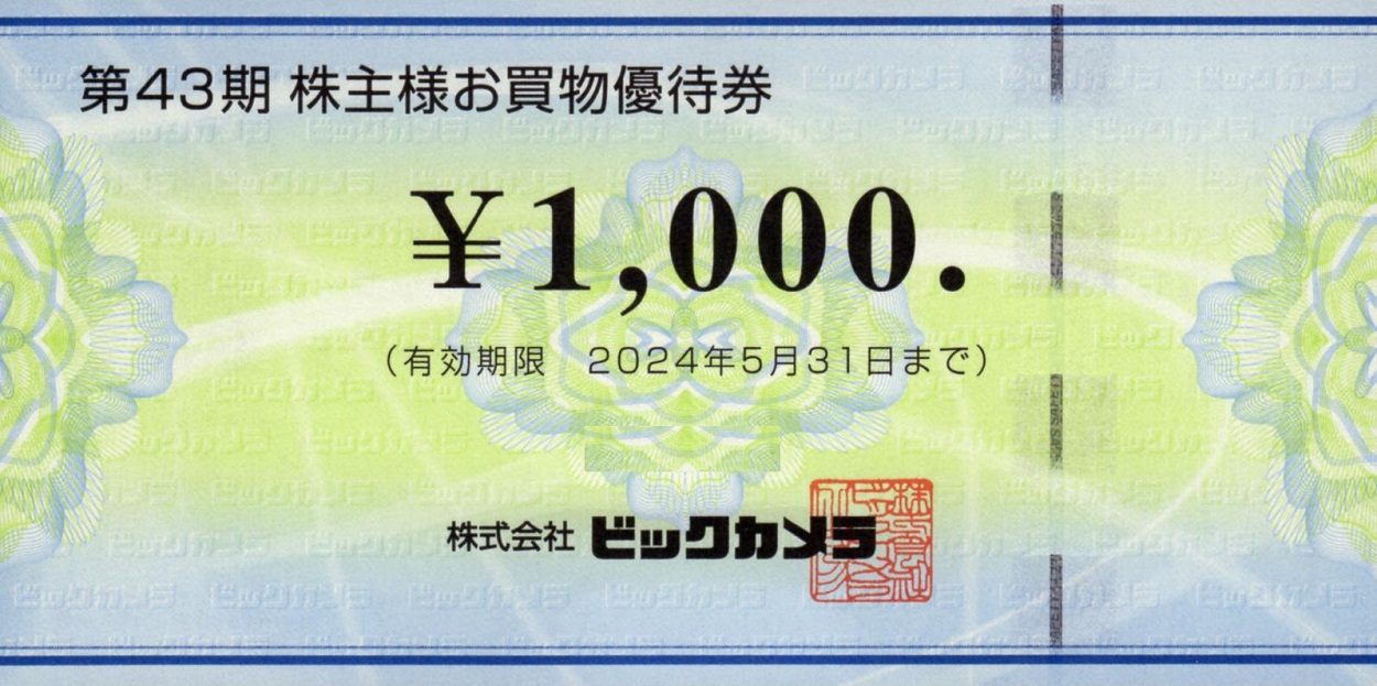 ビックカメラ 株主優待券 8000円分 ビックカメラ 株主優待券 8000円分（1，000円×8枚） 【公式通販】