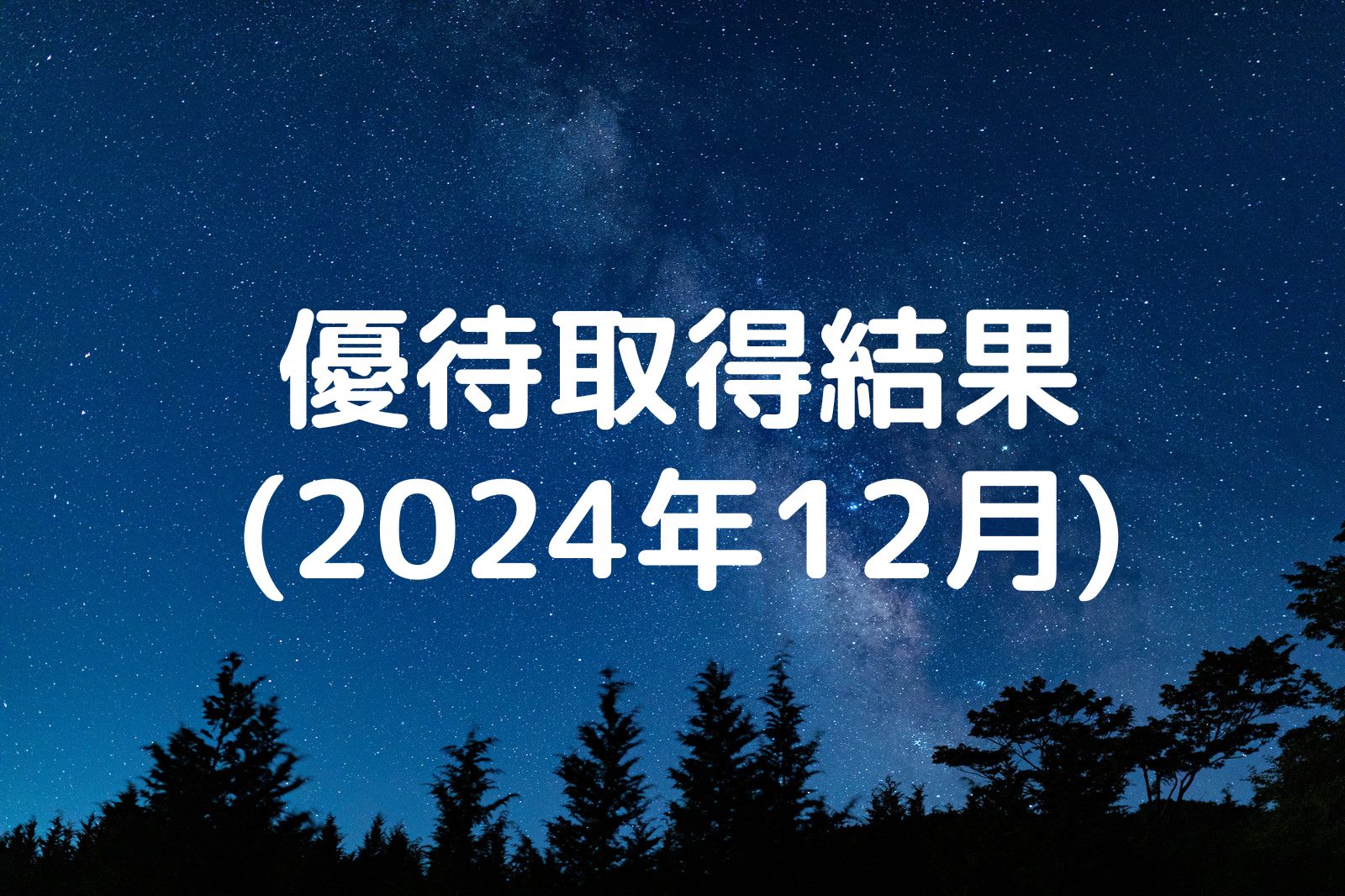 優待取得結果 2024年12月