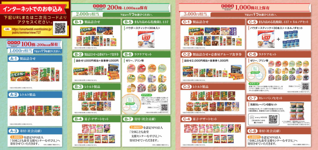 ハウス食品グループ本社(2810) 株主優待案内