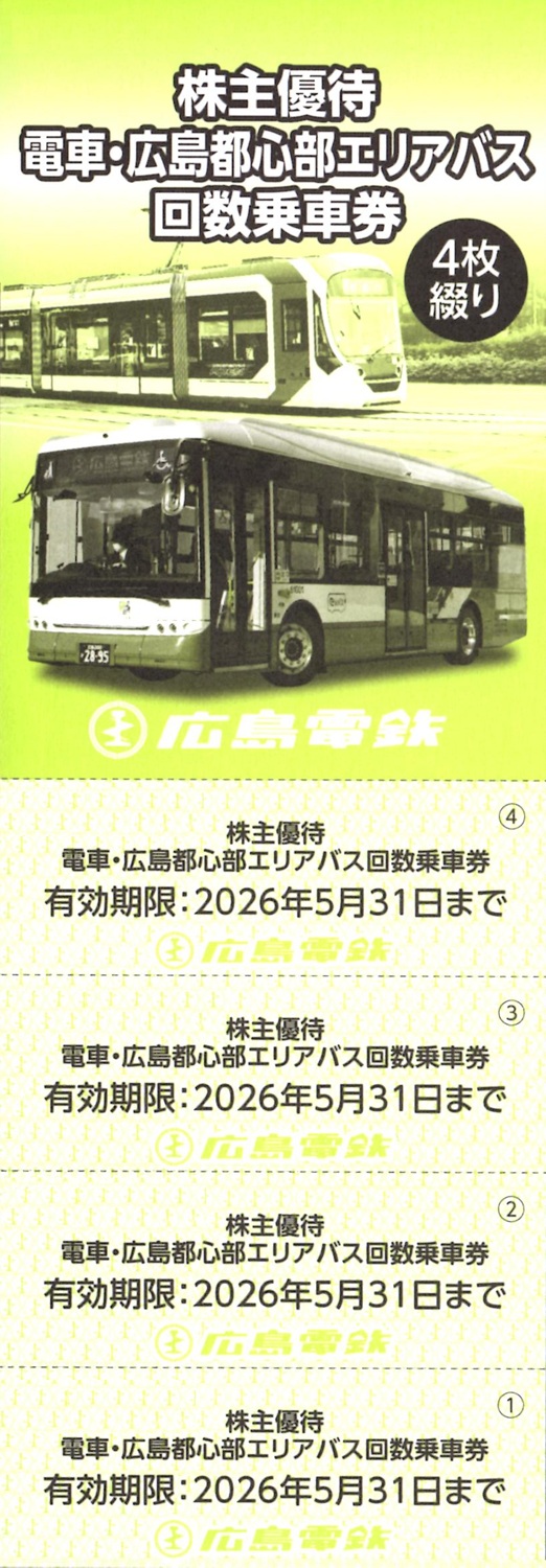 広島電鉄(9033)から株主優待が到着（その1） | Yoshiの株主優待ブログ
