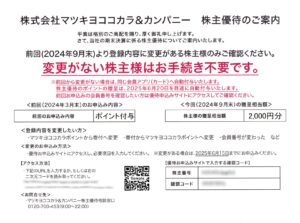 マツキヨココカラ＆カンパニー(3088) 株主優待案内