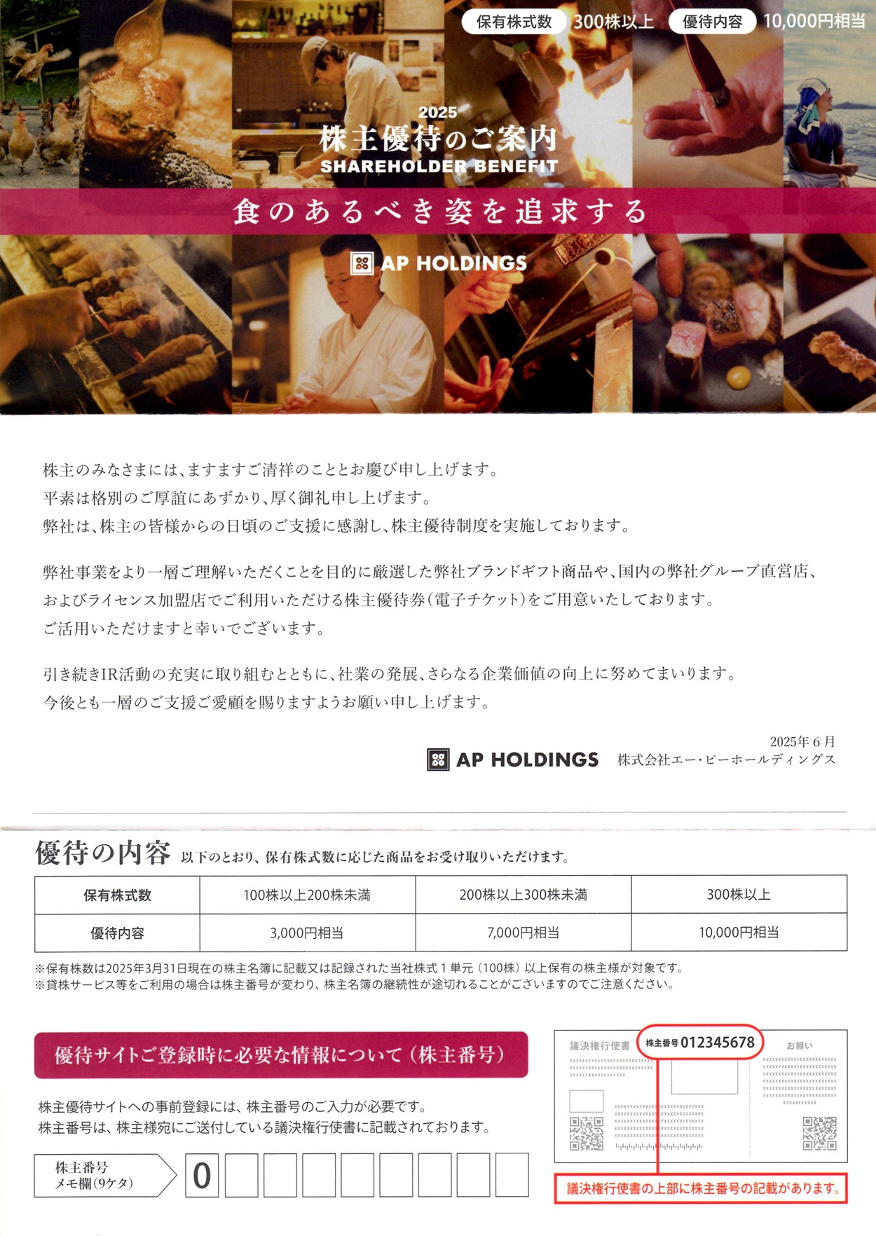 エー・ピーホールディングス(3175)から株主優待の案内が到着 | Yoshiの