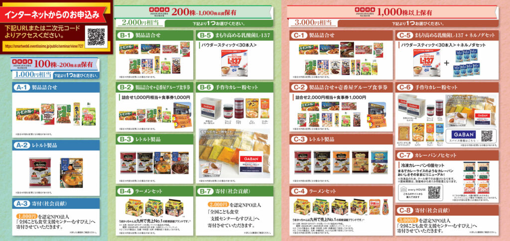 ハウス食品グループ本社(2810) 株主優待案内