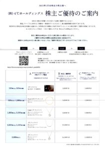 ヨンドシーホールディングス(8008) 株主優待案内
