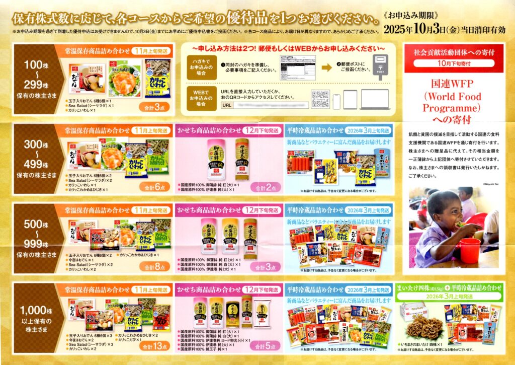 一正蒲鉾(2904) 株主優待案内