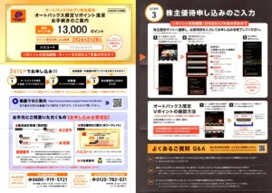 オートバックスセブン(9832)から株主優待が到着｜1,000株(3年以上)で