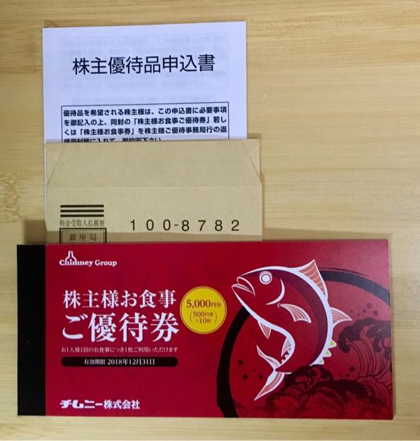 チムニー(3178) 株主優待