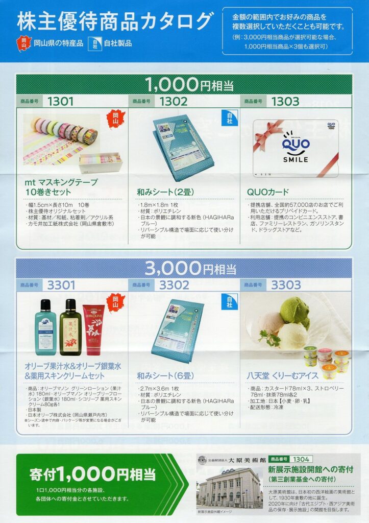 萩原工業(7856) 株主優待案内