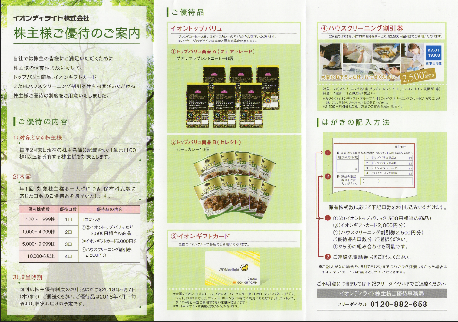 イオンディライト(9787) 株主優待案内