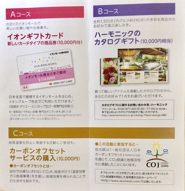 イオンモール(8905) 株主優待案内