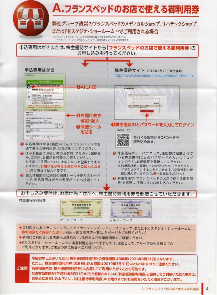 フランスベッドホールディングス(7840) 株主優待案内