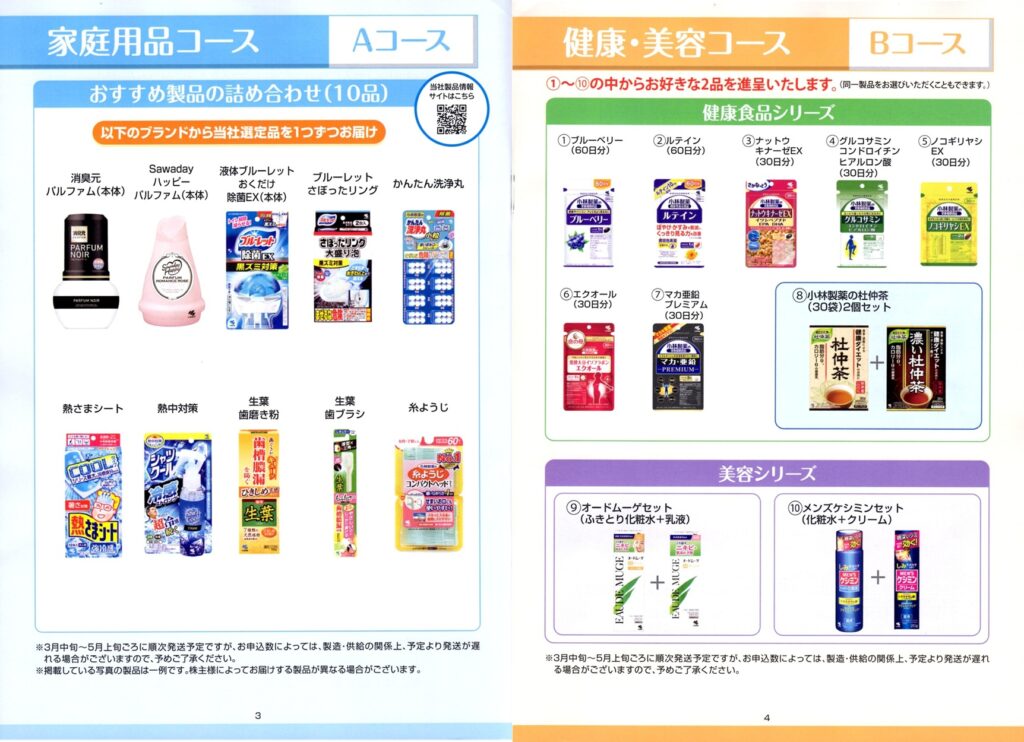 小林製薬(4967) 株主優待案内