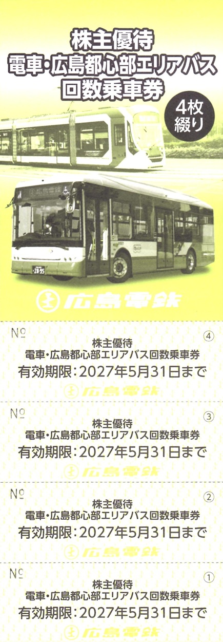 広島電鉄(9033)から株主優待が到着（その1）｜500株で電車もバスも